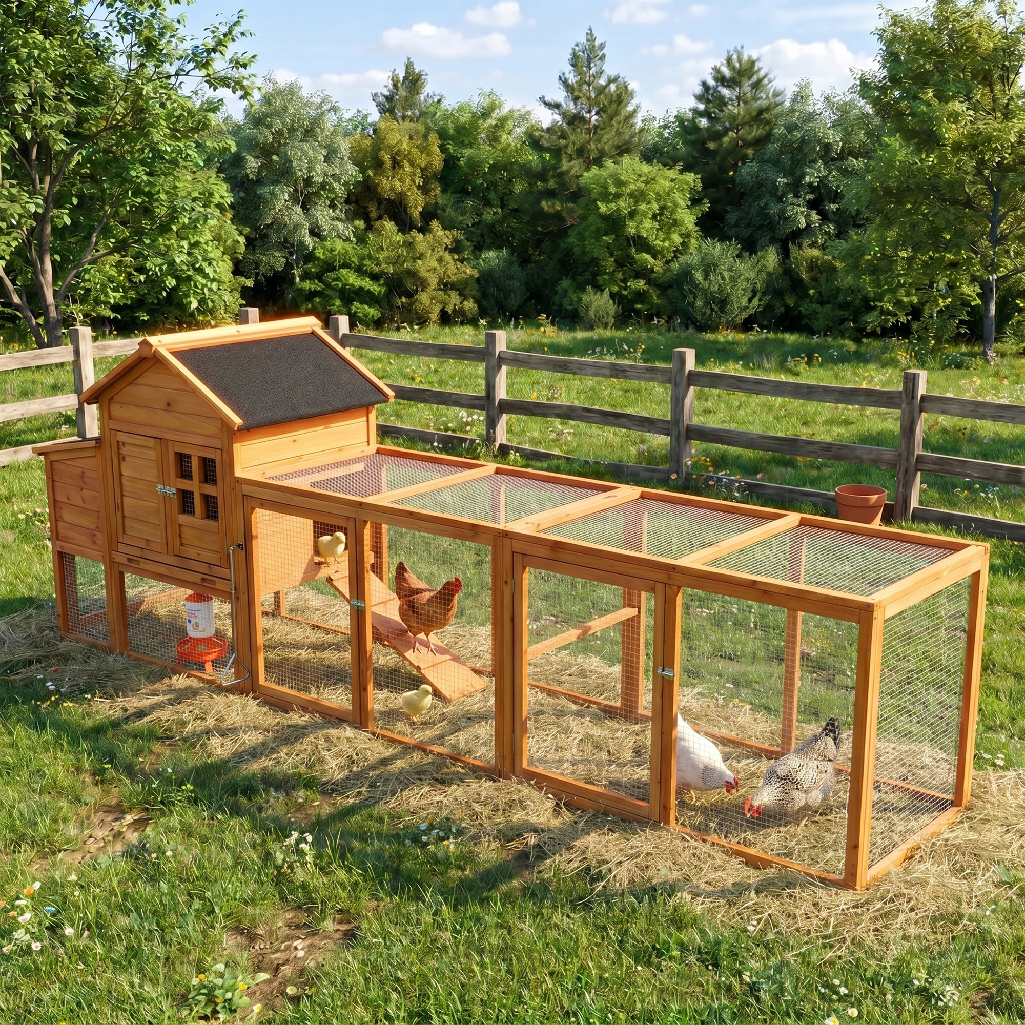 Large Chicken Coop with Nest Box and Run by HouseOfZazla
