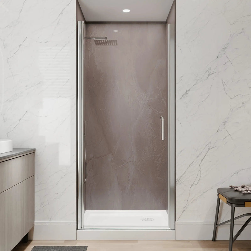 34 In. to 36 In. x 72 In. Semi-Frameless Pivot Shower Door by HouseOfZazla