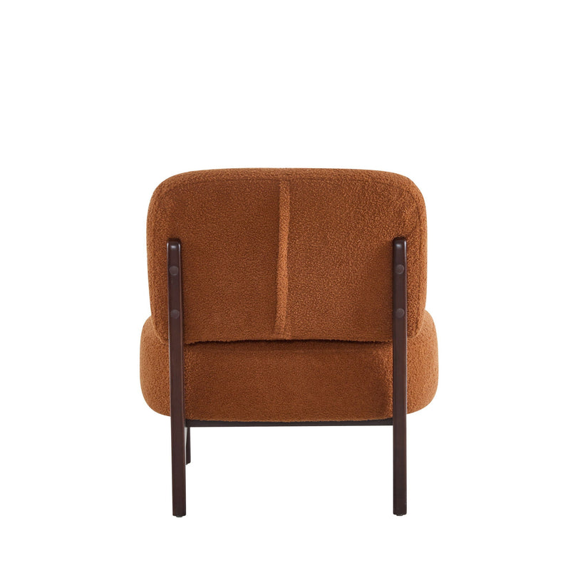 Modern Boucle Lounge Chair With Solid Wood Frame by HouseOfZazla