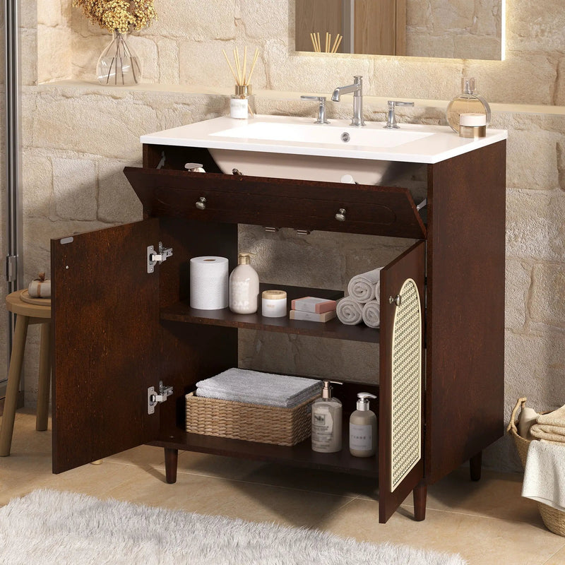 Modern Bathroom Vanity With Sink, Cabinet With Adjustable Shelf by Unique Piece Furniture