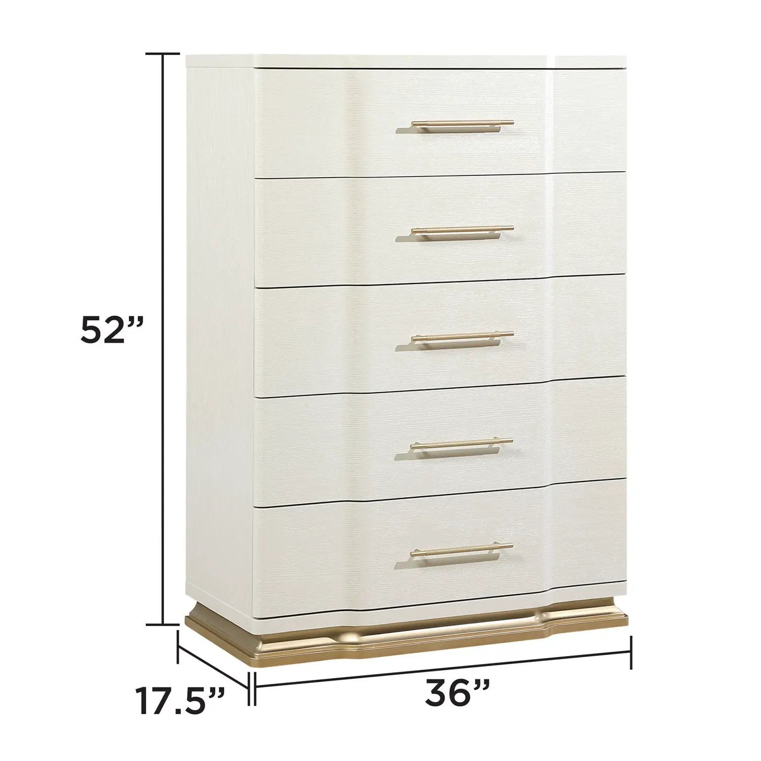 Lexington - 5 Drawer Chest - Beige by HouseOfZazla