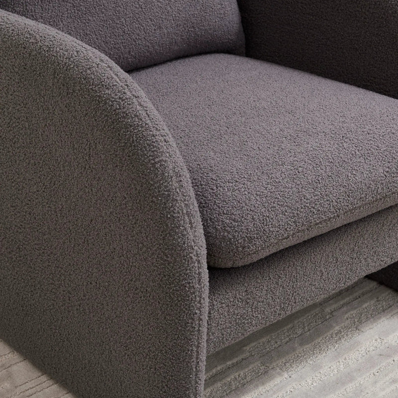 Modern Sherpa Upholstered Accent Chair, Comfortable Living Room Armchair, Lounge Chair For Bedroom, And Office by HouseOfZazla
