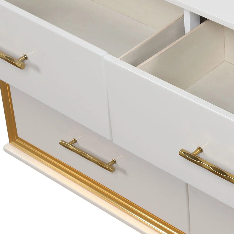 Obsession - 6 Drawer LED Dresser - White