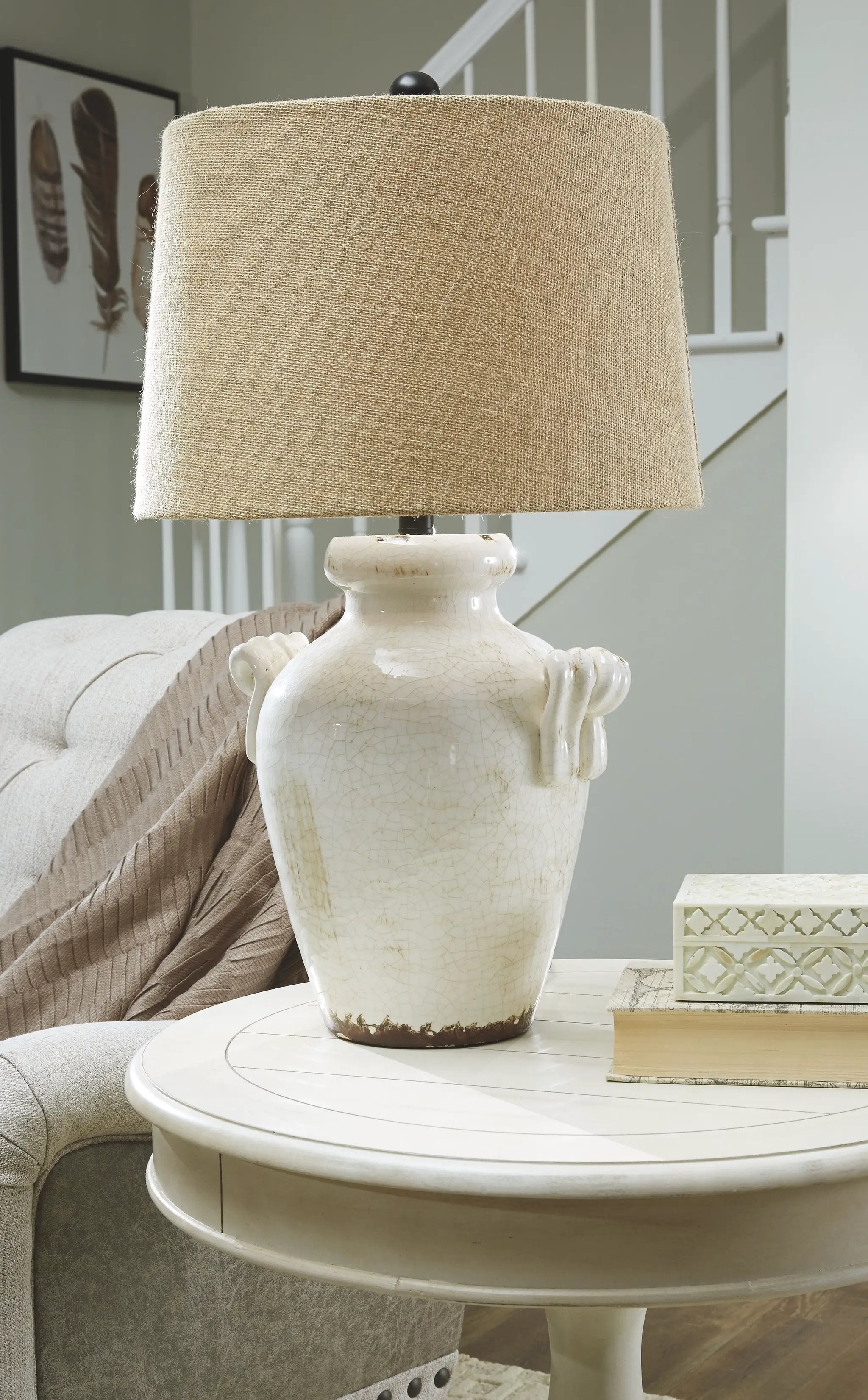 Emelda - Ceramic Table Lamp - Cream by Unique Piece Furniture