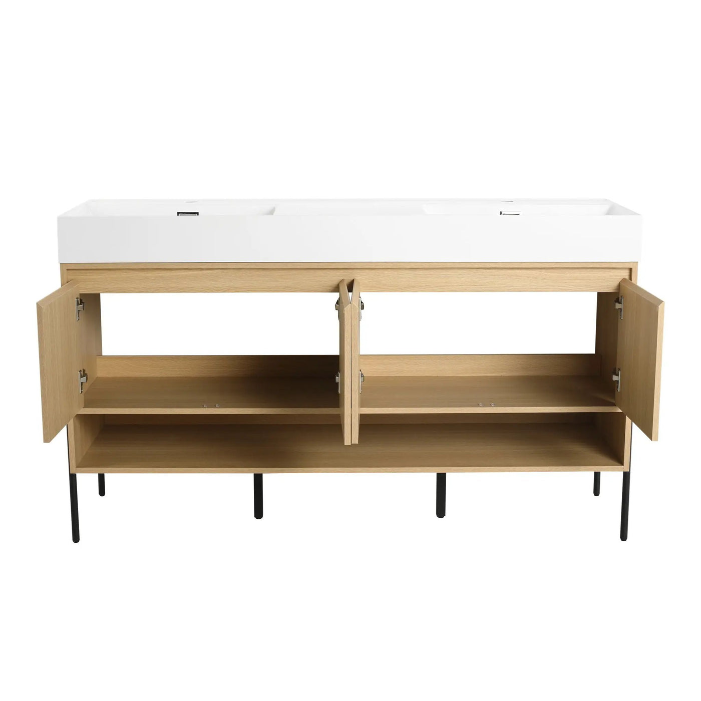 Modern Bathroom Vanity Combo With Single Resin Sink And Storage Cabinet by HouseOfZazla