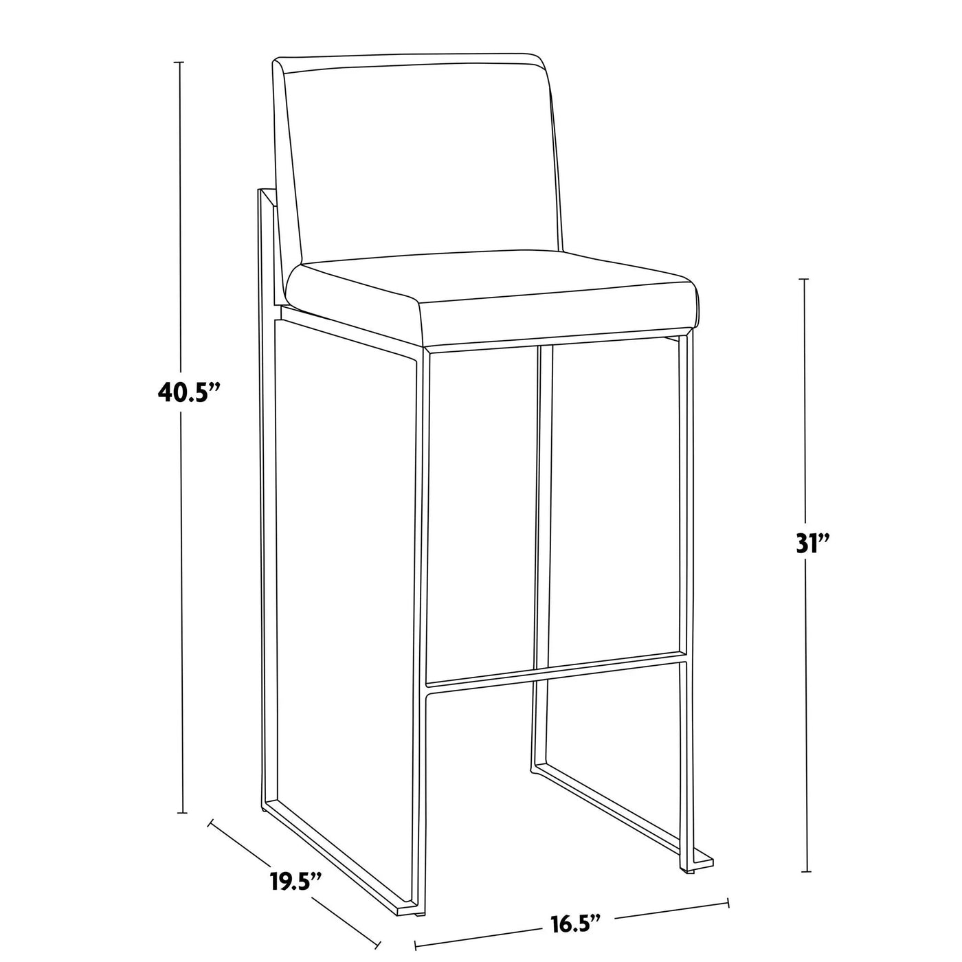 Fuji - Contemporary High Back Barstool Elegant Design by HouseOfZazla