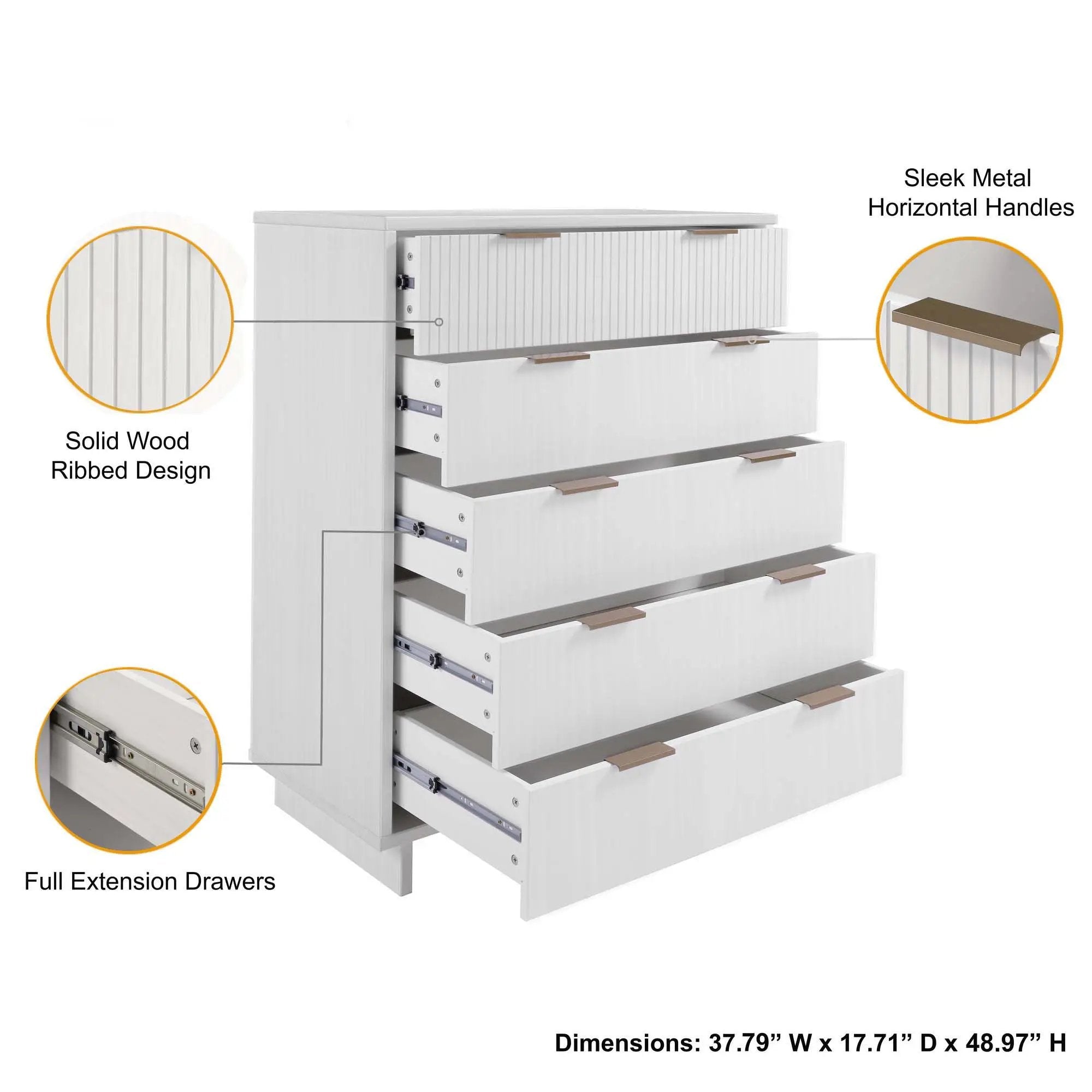 Granville - Chest With 5 Drawers by HouseOfZazla