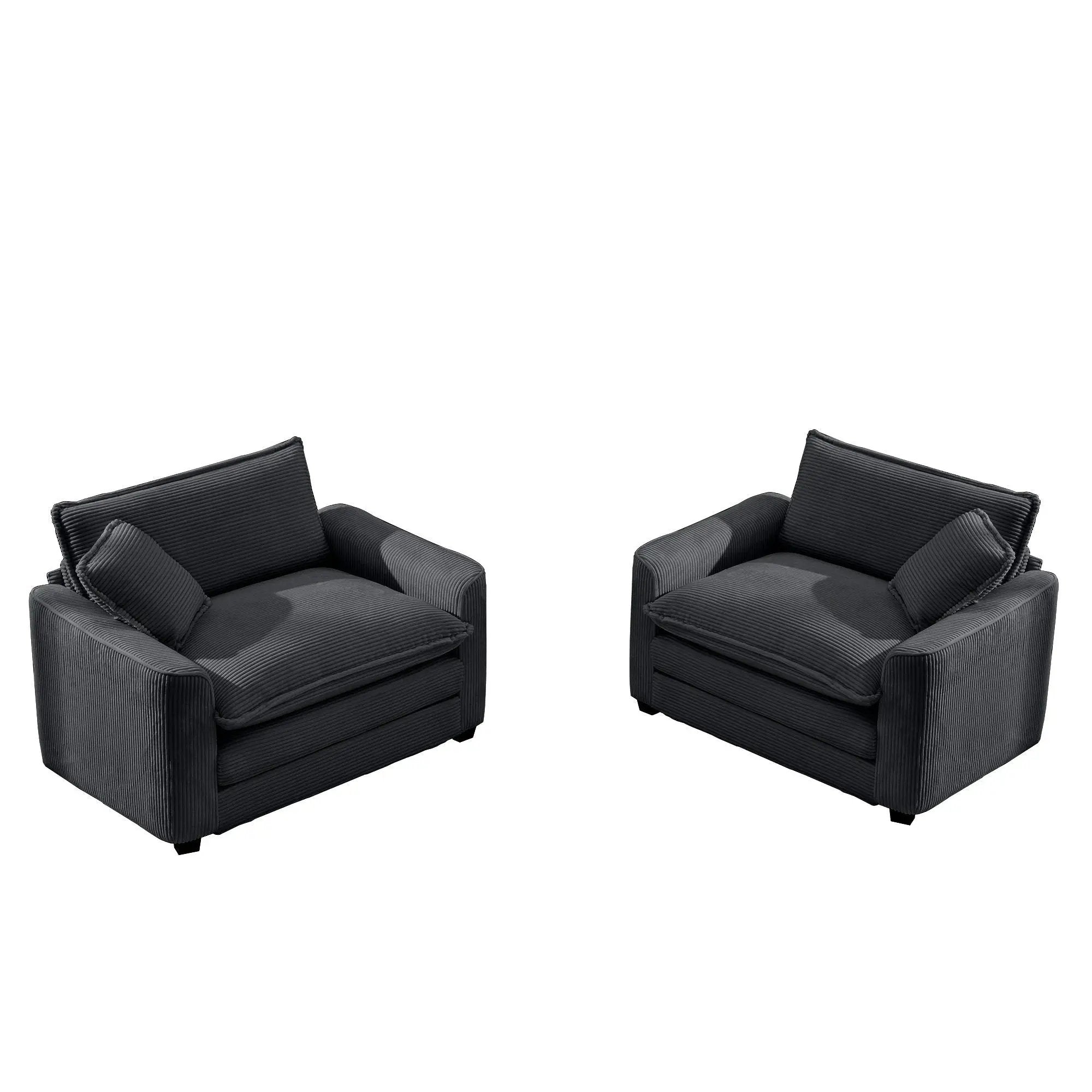 Modern Classic Fabric Single Chair Deep Seat Sofa With Pillow by Unique Piece Furniture