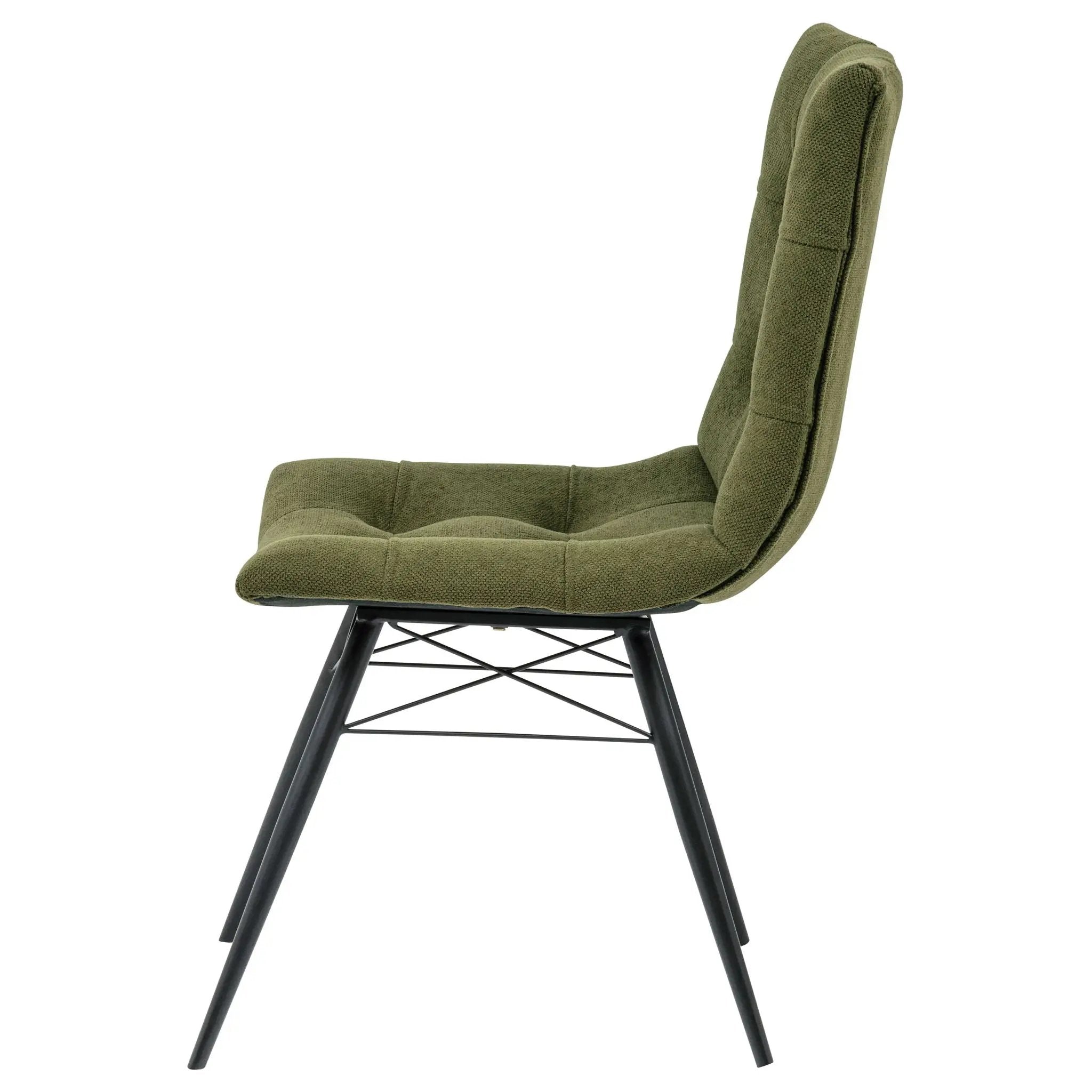 Aiken Fabric Upholstered Dining Side Chair Saddle Forest Green (Set of 4) by Unique Piece Furniture
