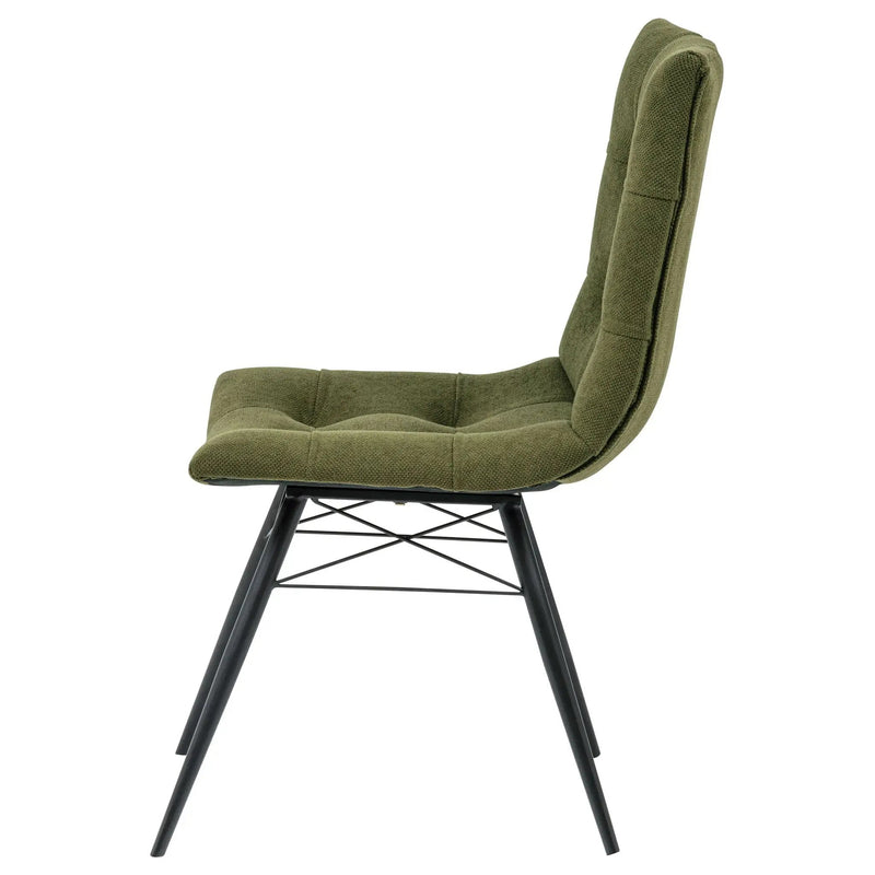 Aiken Fabric Upholstered Dining Side Chair Saddle Forest Green (Set of 4) by Unique Piece Furniture