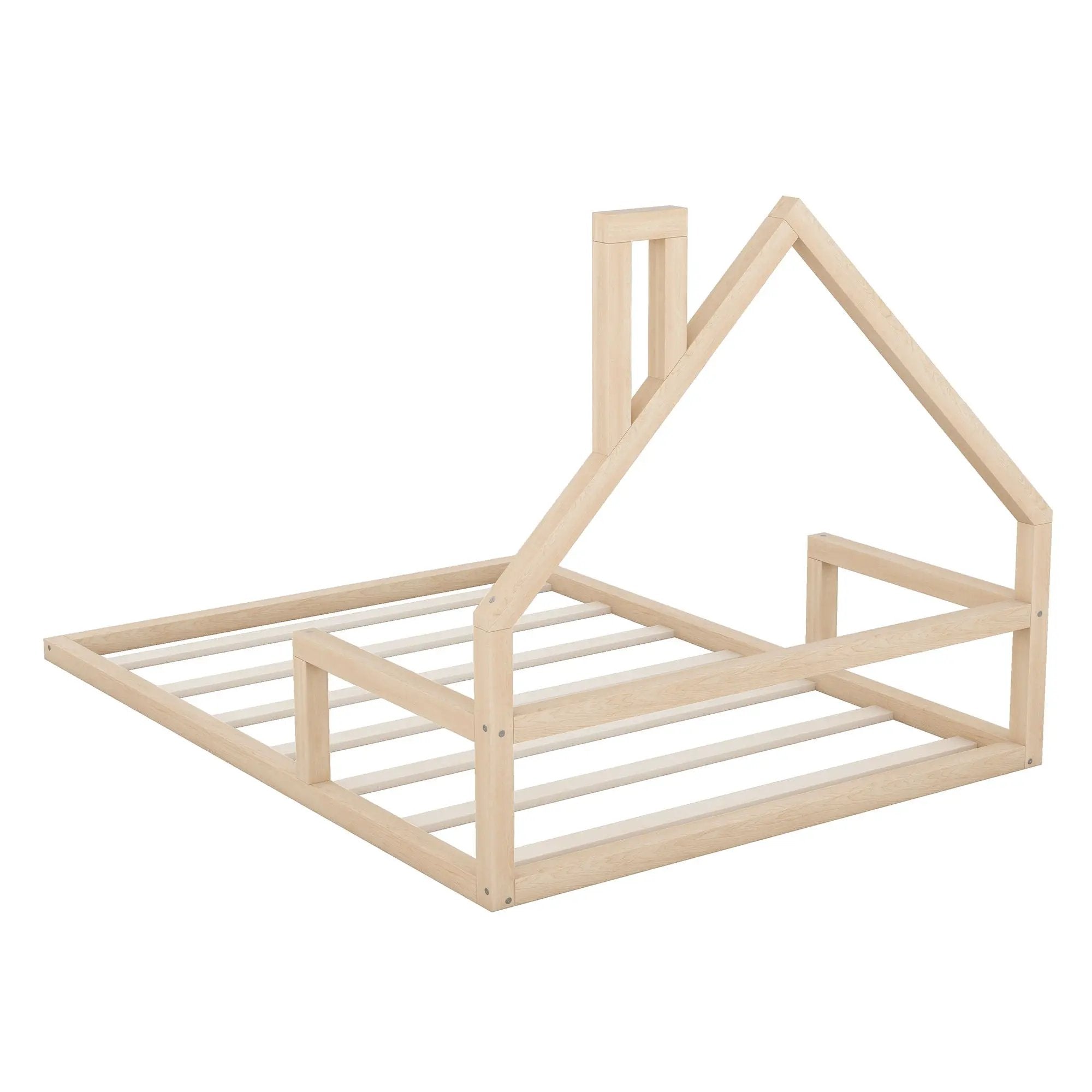 Elegant Floor Bed With House Shaped Headboard by Unique Piece Furniture