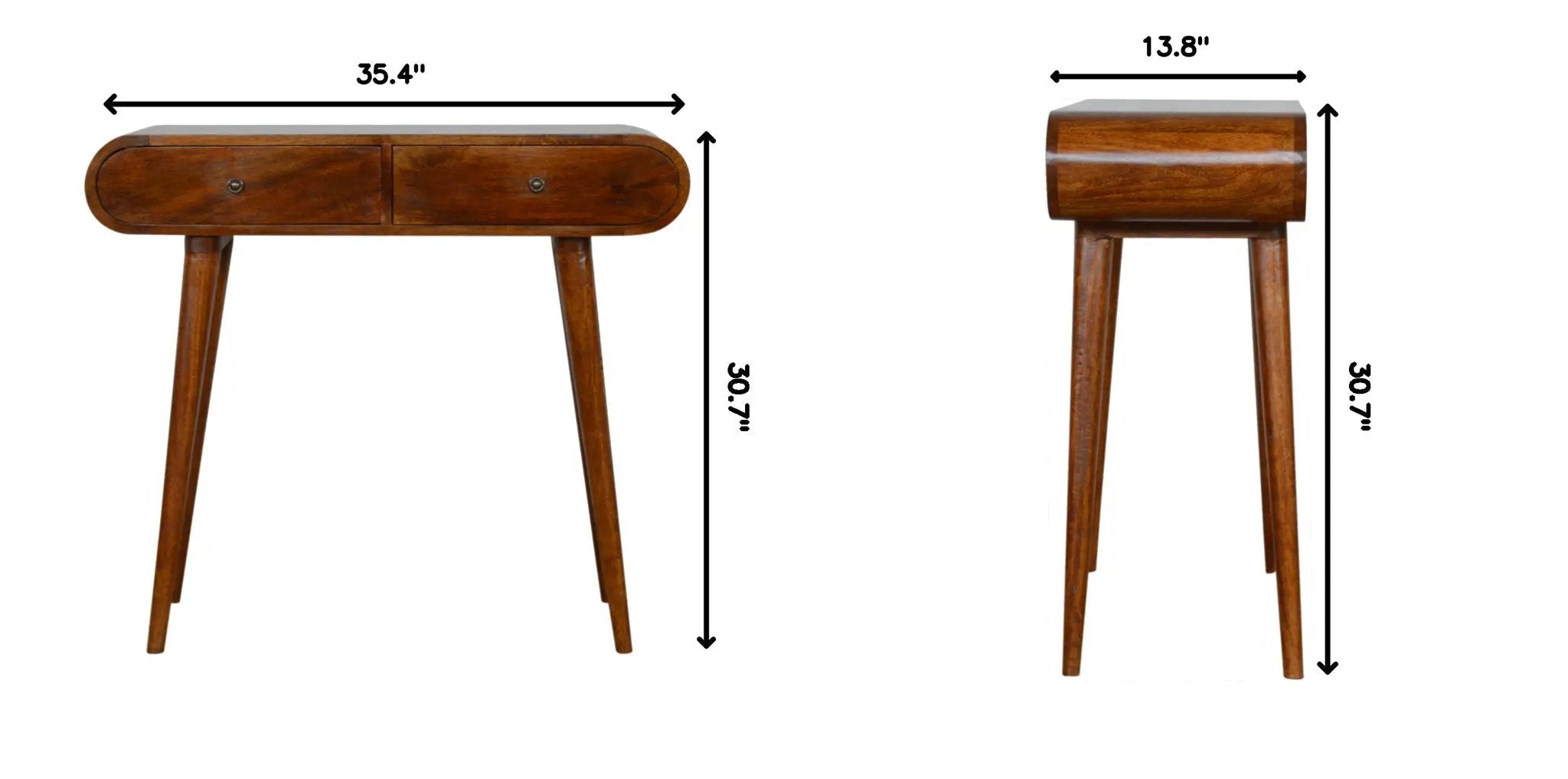 Solid Wood Curved Edge Console Table by HouseOfZazla
