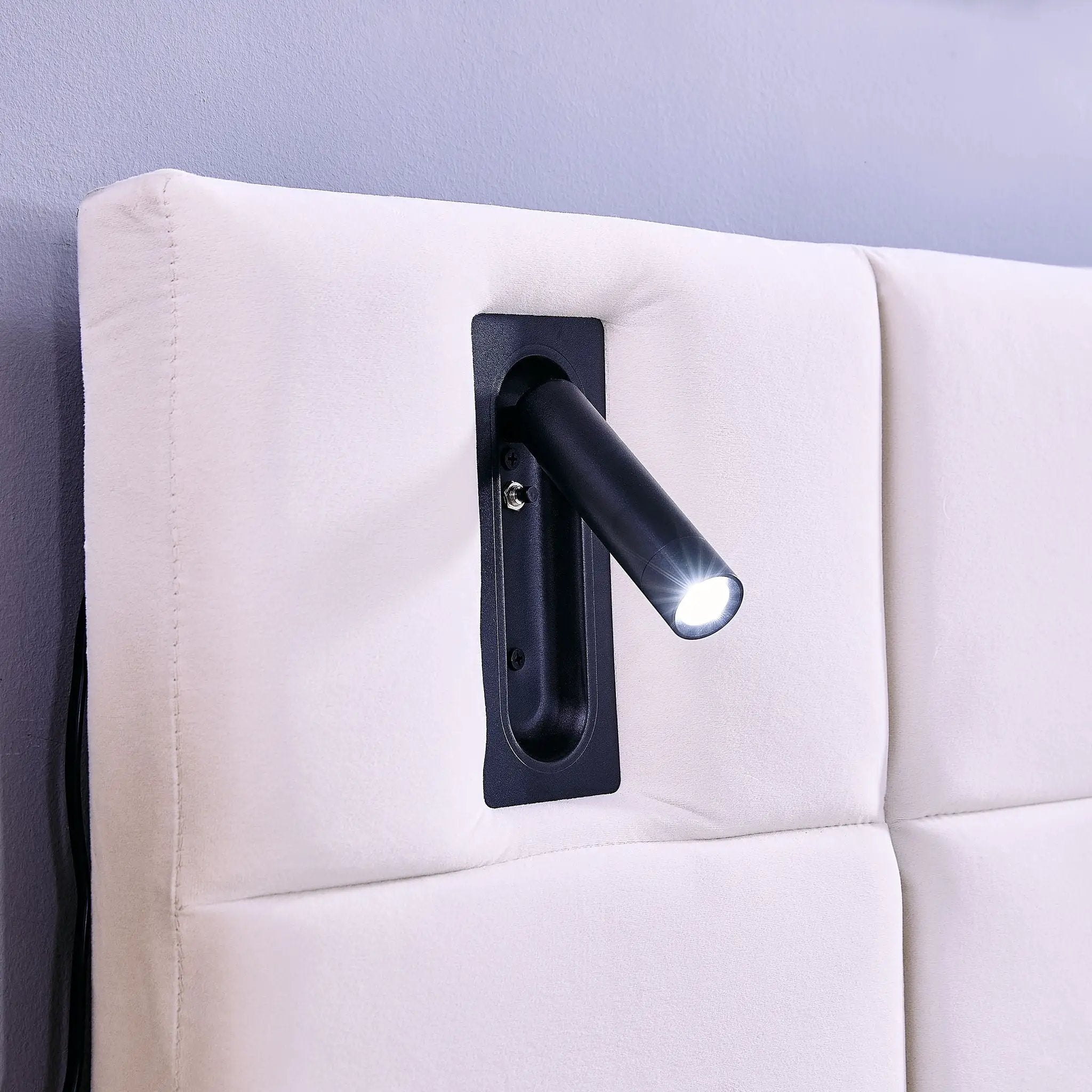 Upholstered Hydraulic Platform Bed With Storage Shelves, Reading Lamps, USB Port