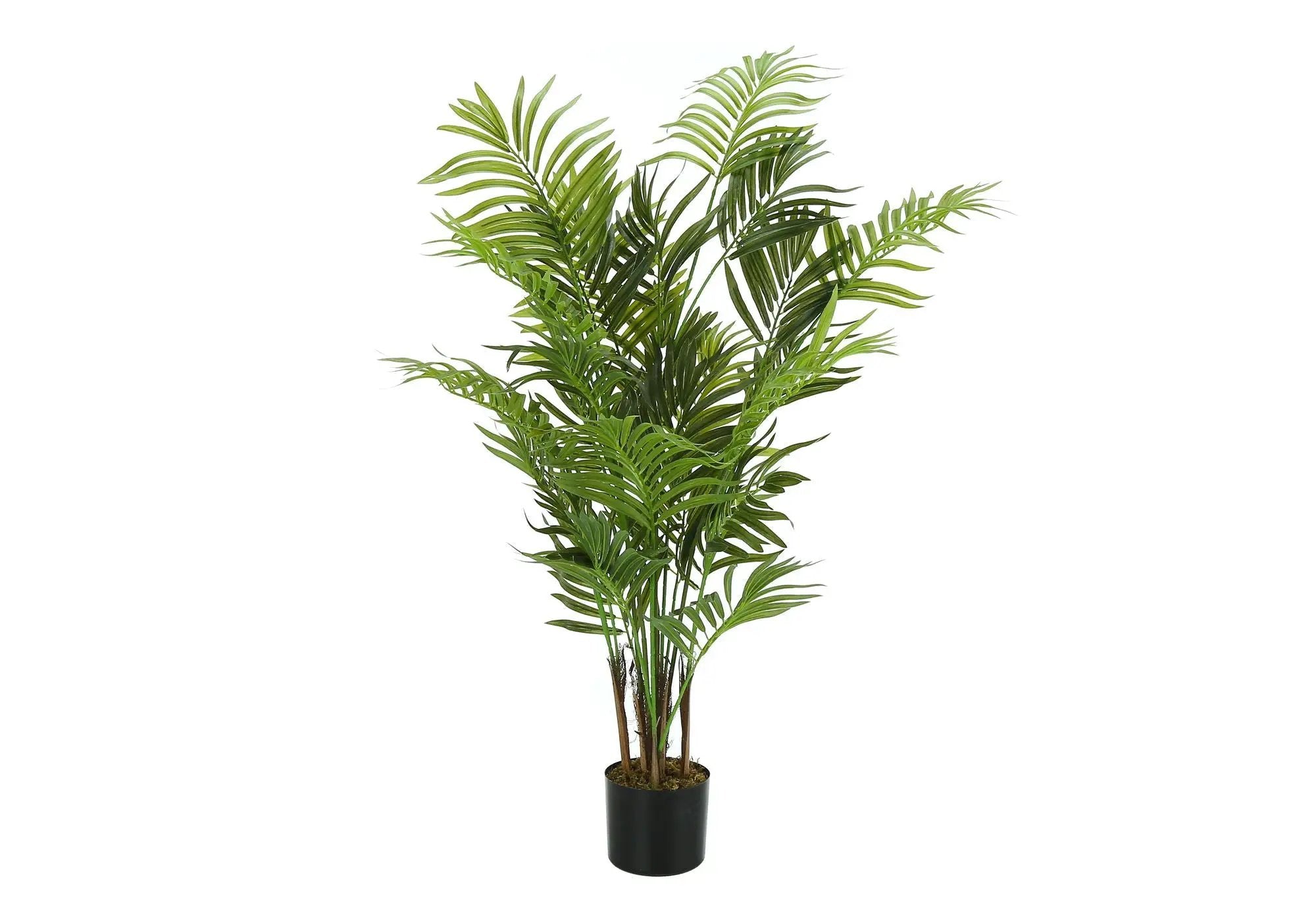 47" Tall, Artificial Plant, Areca Palm Tree, Indoor, Faux, Fake, Floor, Greenery, Potted, Real Touch, Decorative - Green / Black by Unique Piece Furniture