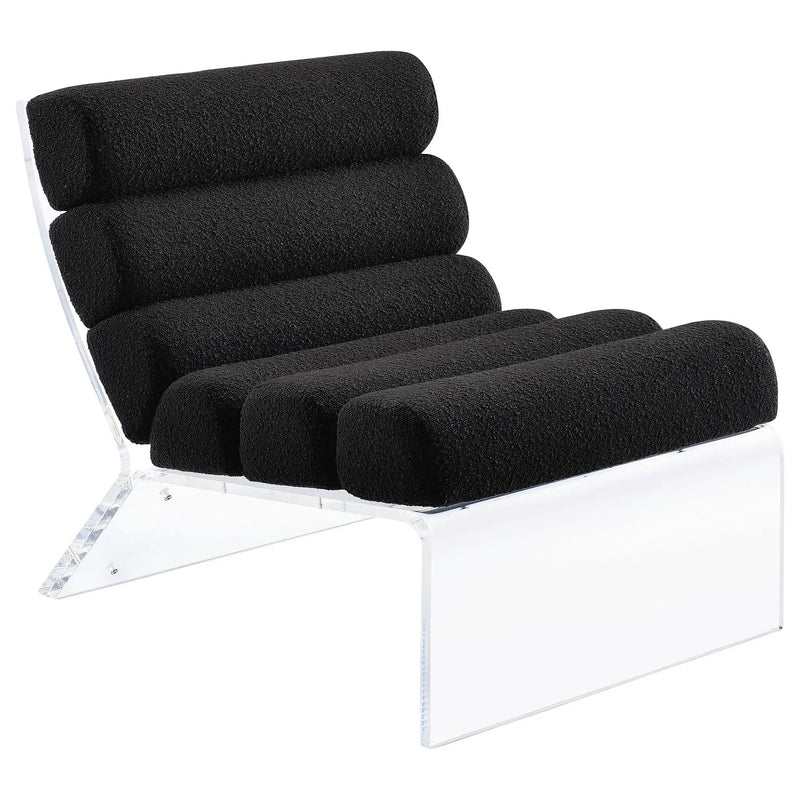 Serreta Boucle Upholstered Armless Acrylic Chair Black by Unique Piece Furniture