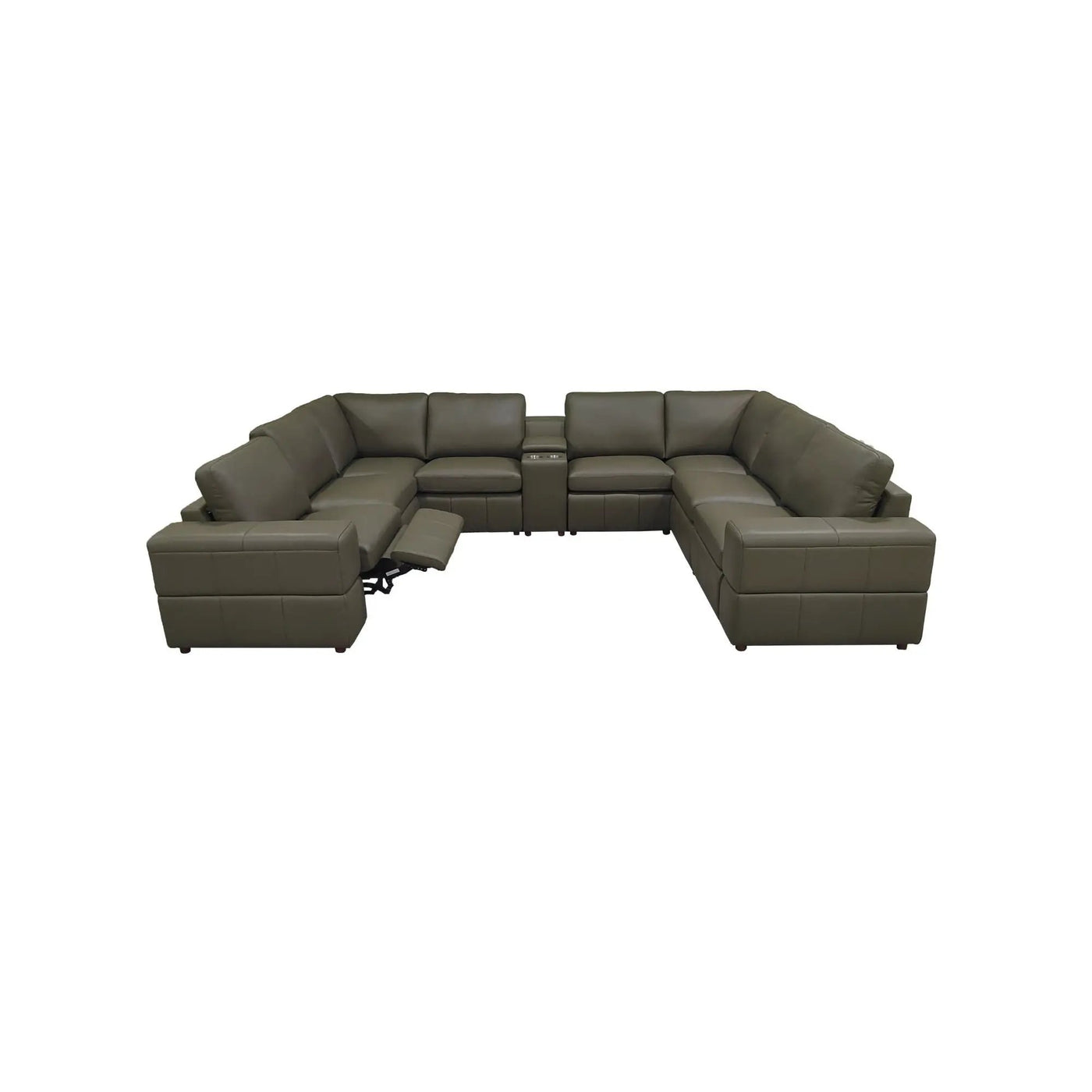 Upholstered Large Arms Sectional With Recliner Seats by Unique Piece Furniture