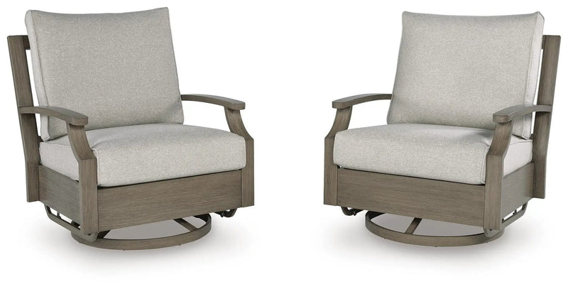 Rainier Ranch - Swivel Glider Chair With Cushion - Brown / Beige by Unique Piece Furniture