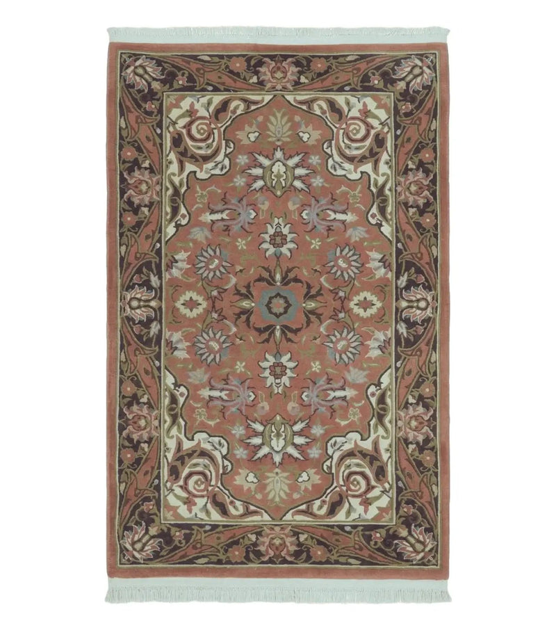Chinese Wool Rug 3x5 Vintage Handmade Oriental Carpet Floral Medallion by Jewel Rugs