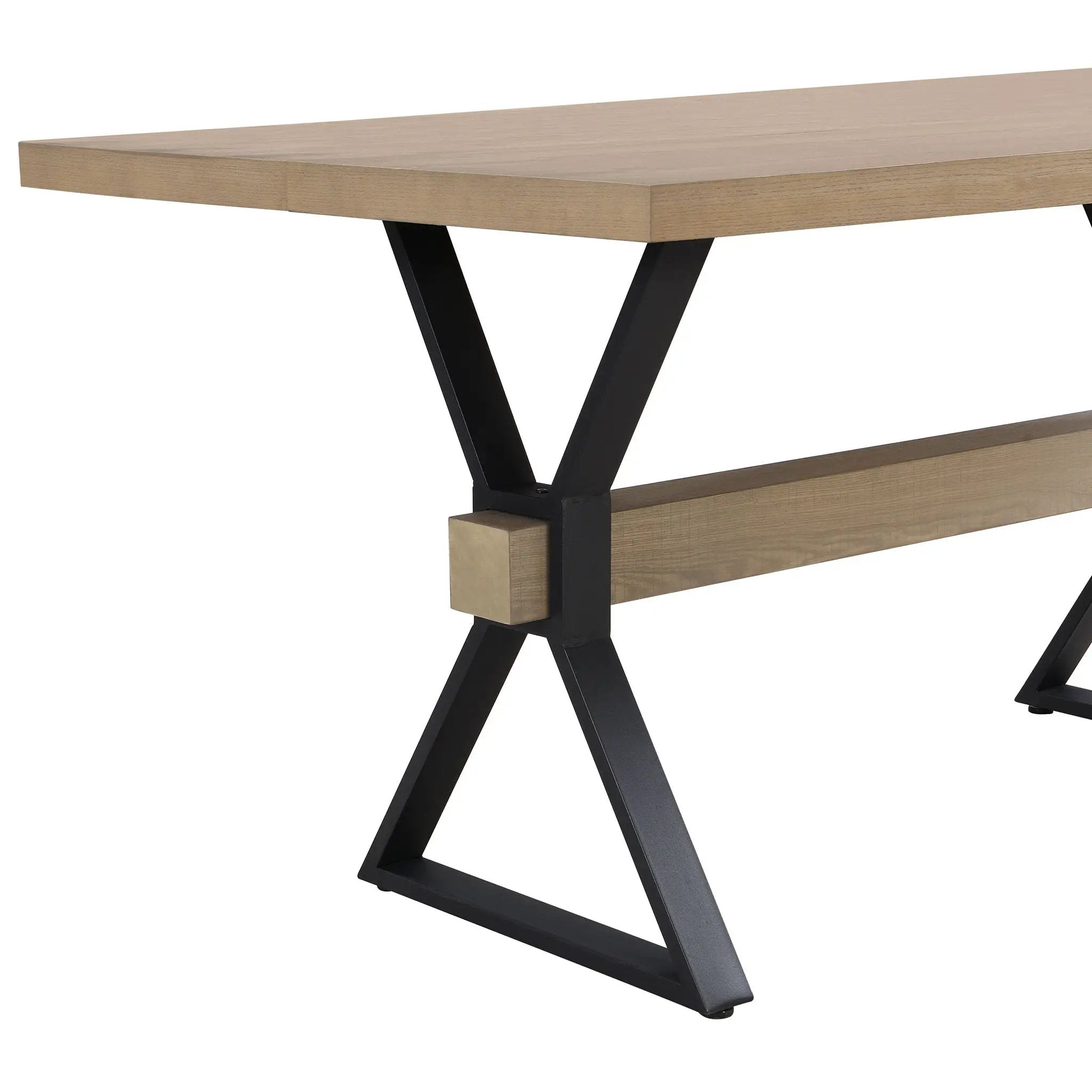 Elevated Farmhouse Dining Table With X-Shaped Legs - Light Ash by HouseOfZazla