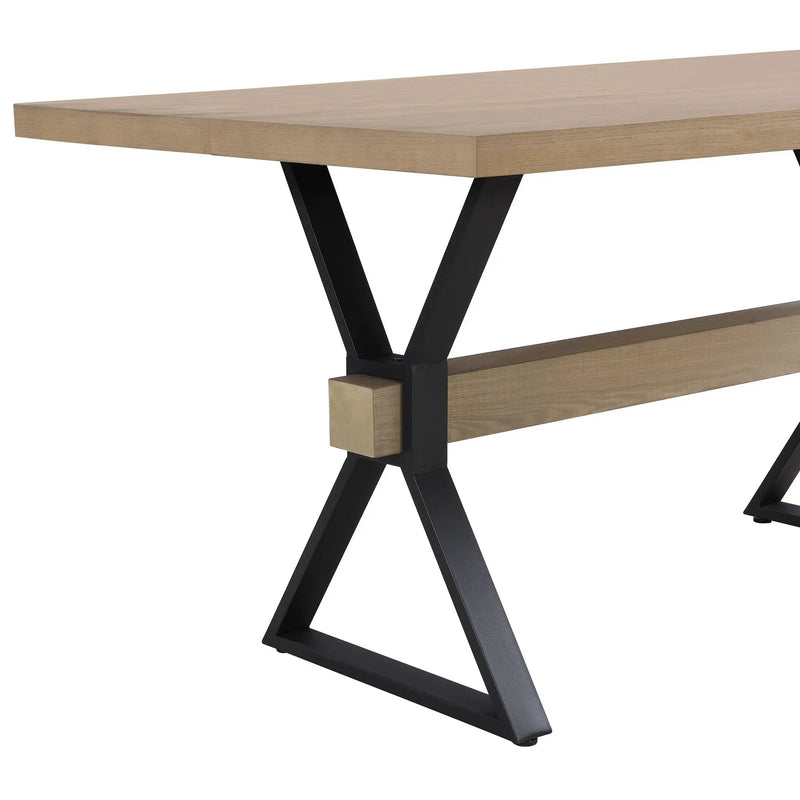 Elevated Farmhouse Dining Table With X-Shaped Legs - Light Ash by HouseOfZazla