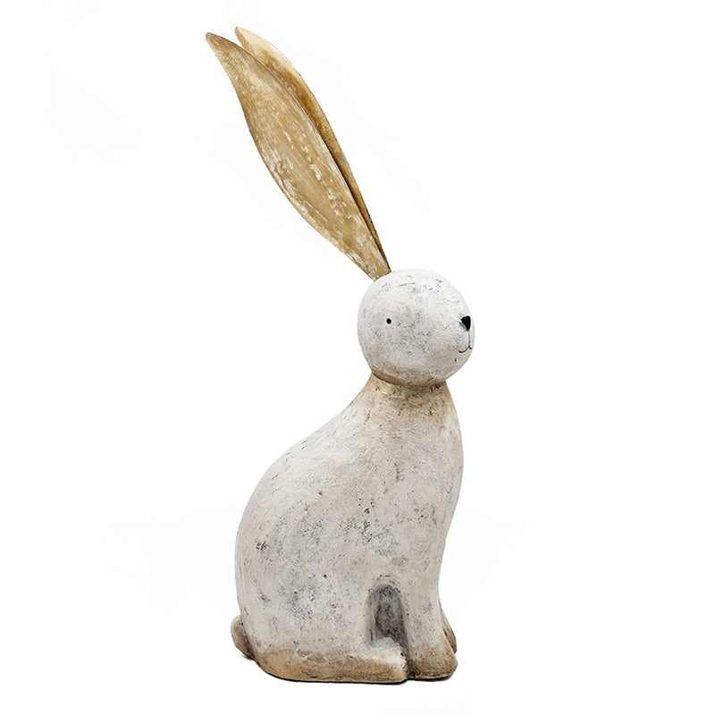 White Magnesium Rabbit Figurine with Gold Iron Ears by HouseOfZazla
