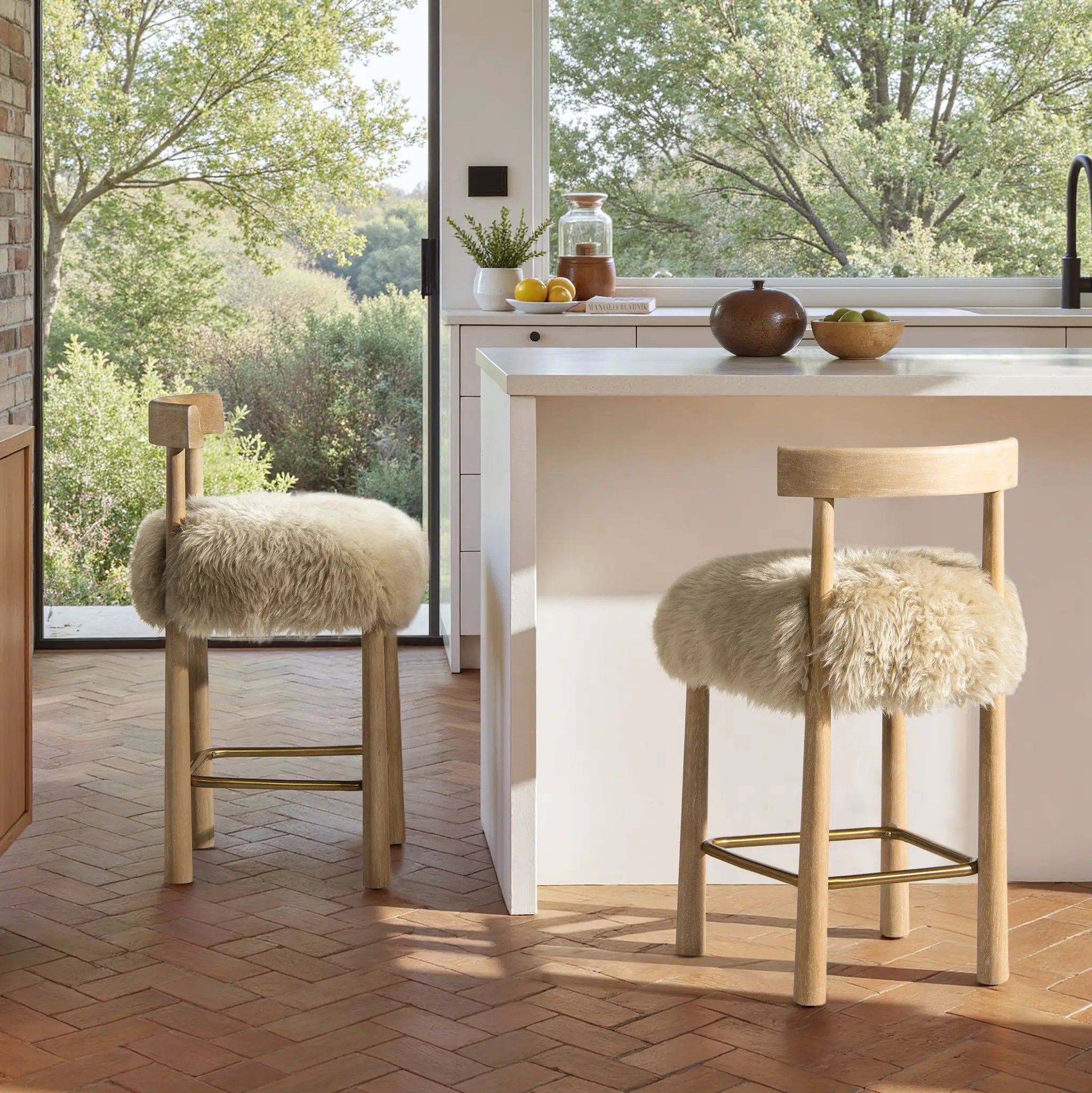 Arden 27.5 Genuine Fur Counter Height Bar Stool by HouseOfZazla