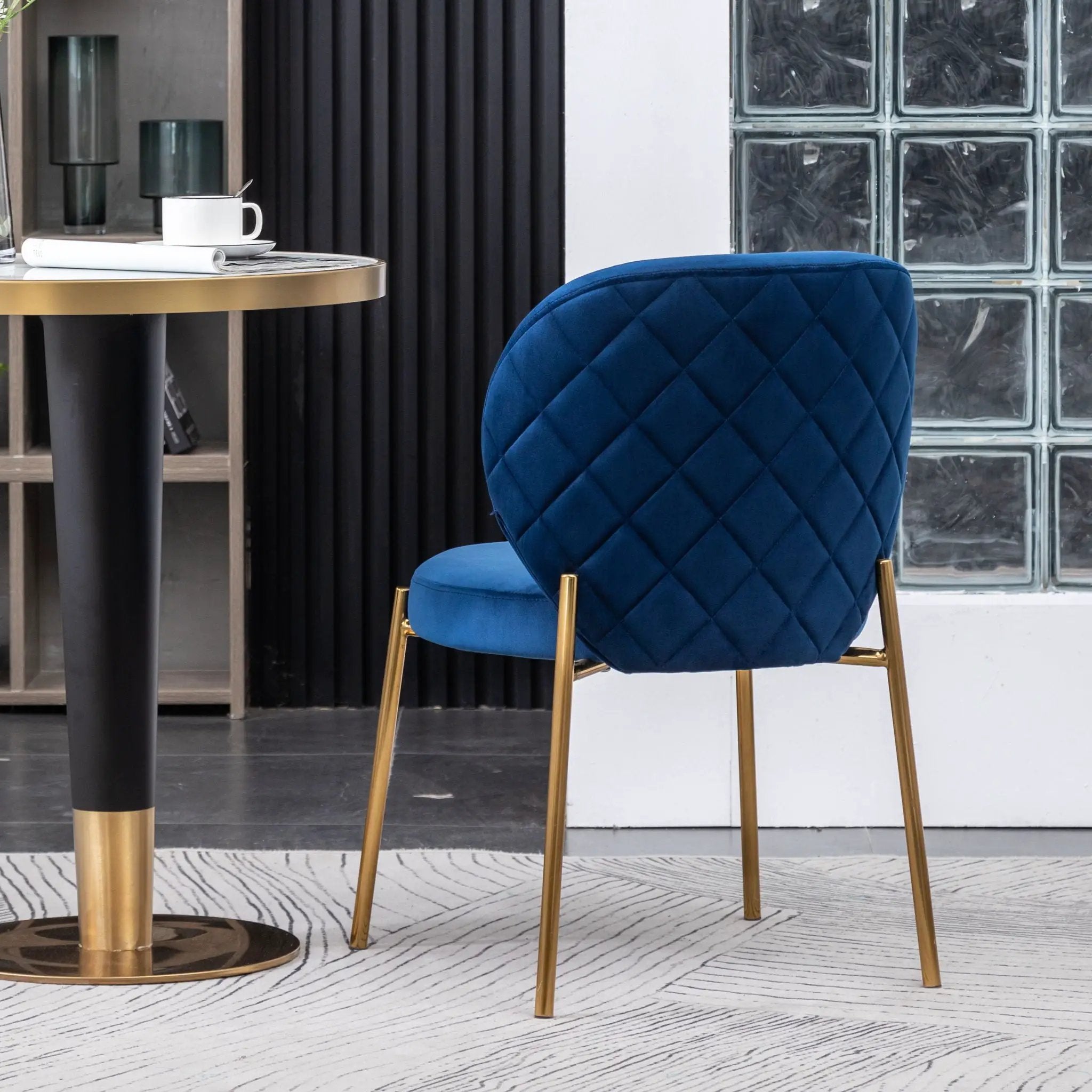 Amoa - Contemporary Velvet Upholstery Dining Chair - Blue by Unique Piece Furniture