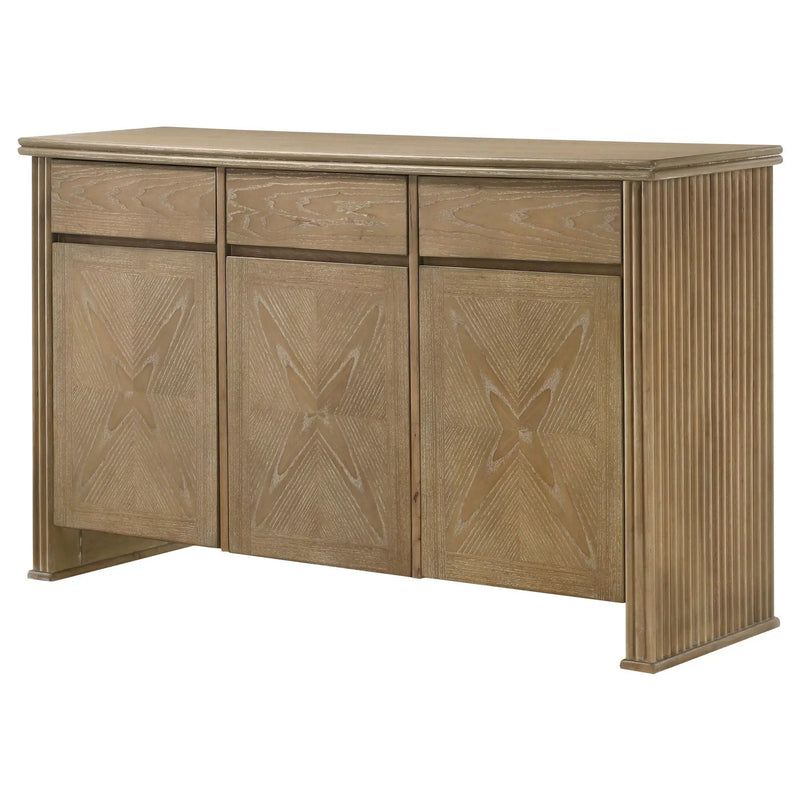 Adina 3-door 59-inch Sideboard Server Distressed Light Brown by Unique Piece Furniture