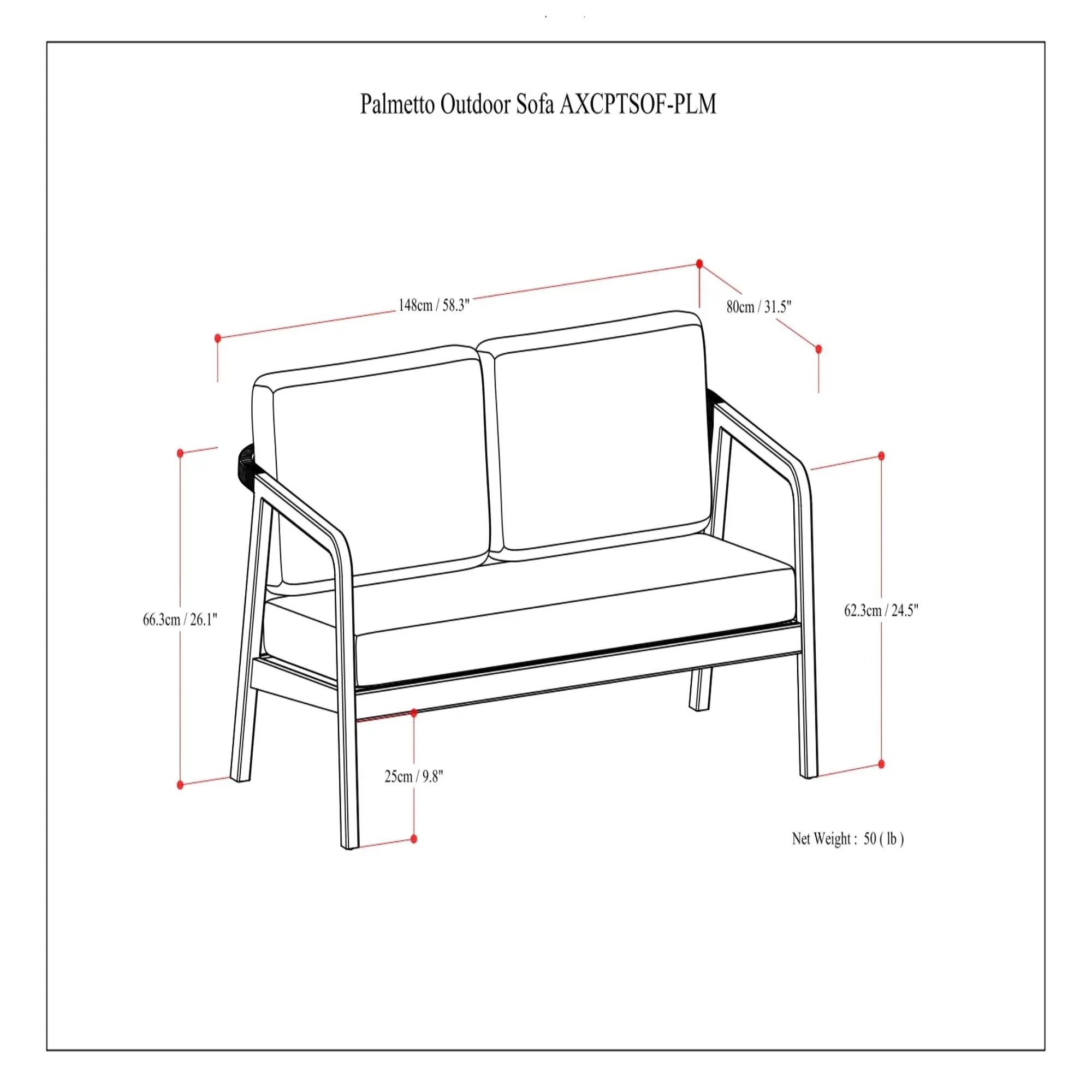 Palmetto - Outdoor Sofa - Stone Gray by Unique Piece Furniture