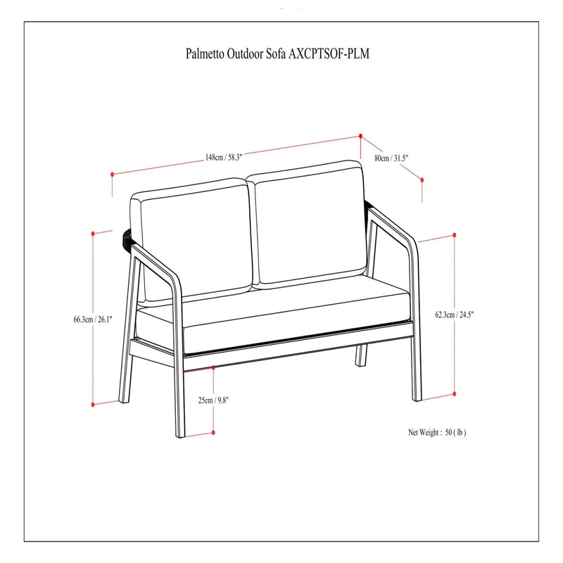 Palmetto - Outdoor Sofa - Stone Gray by Unique Piece Furniture
