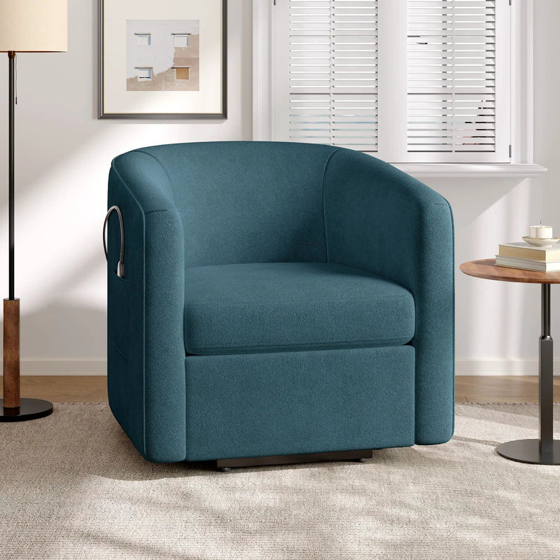 Power Lift Recliner Barrel Shape Reclining Chair With Footrest And Side Pocket by Unique Piece Furniture