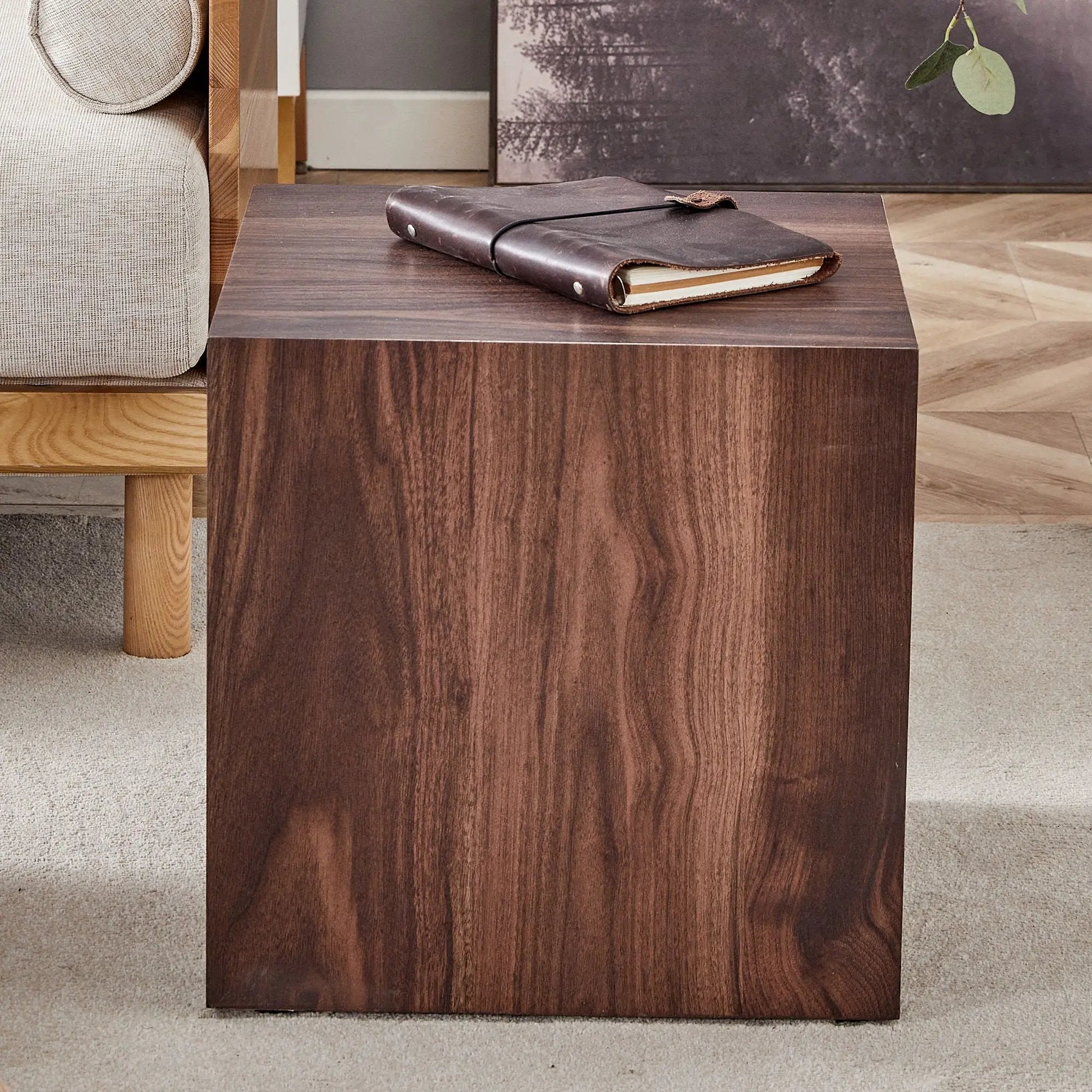 Luxurious Wood Grain Coffee Table Elegant Design For Living Room - Walnut by Unique Piece Furniture