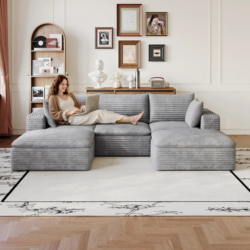 102" Cloud Sofa in Grey by HouseOfZazla