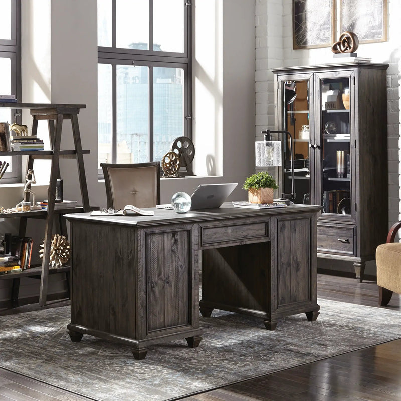 Sutton Place - Executive Desk - Weathered Charcoal by Unique Piece Furniture