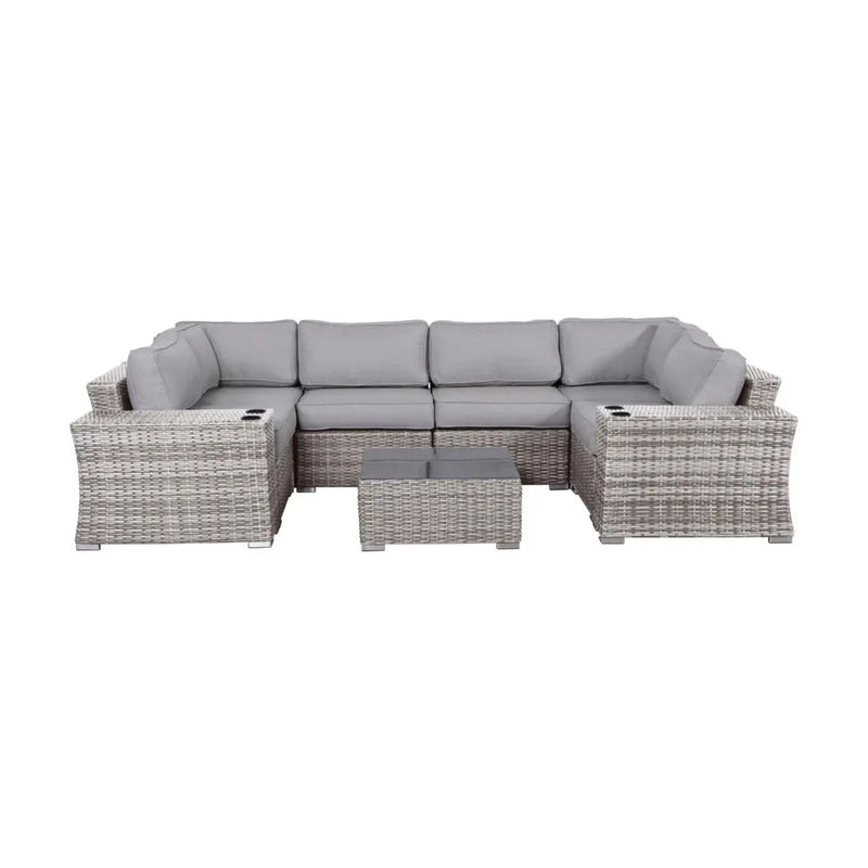 4 Person Patio Seating Set With Cushions, All Weather - Gray by Unique Piece Furniture