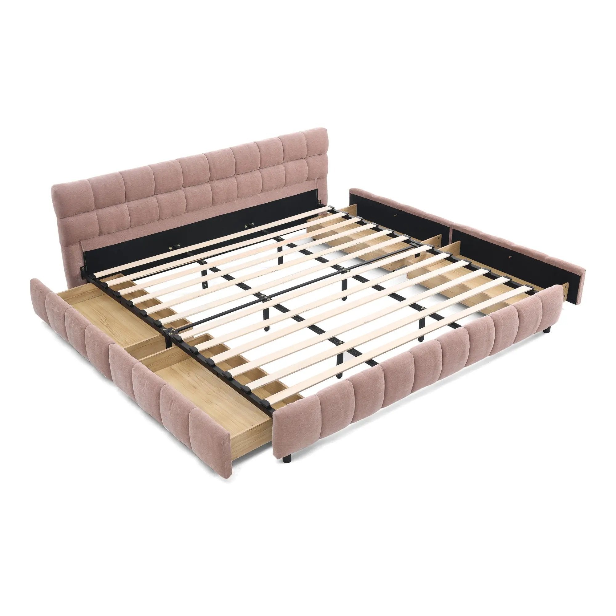 Modern Platform Bed Frame With Thick Fabric by Unique Piece Furniture