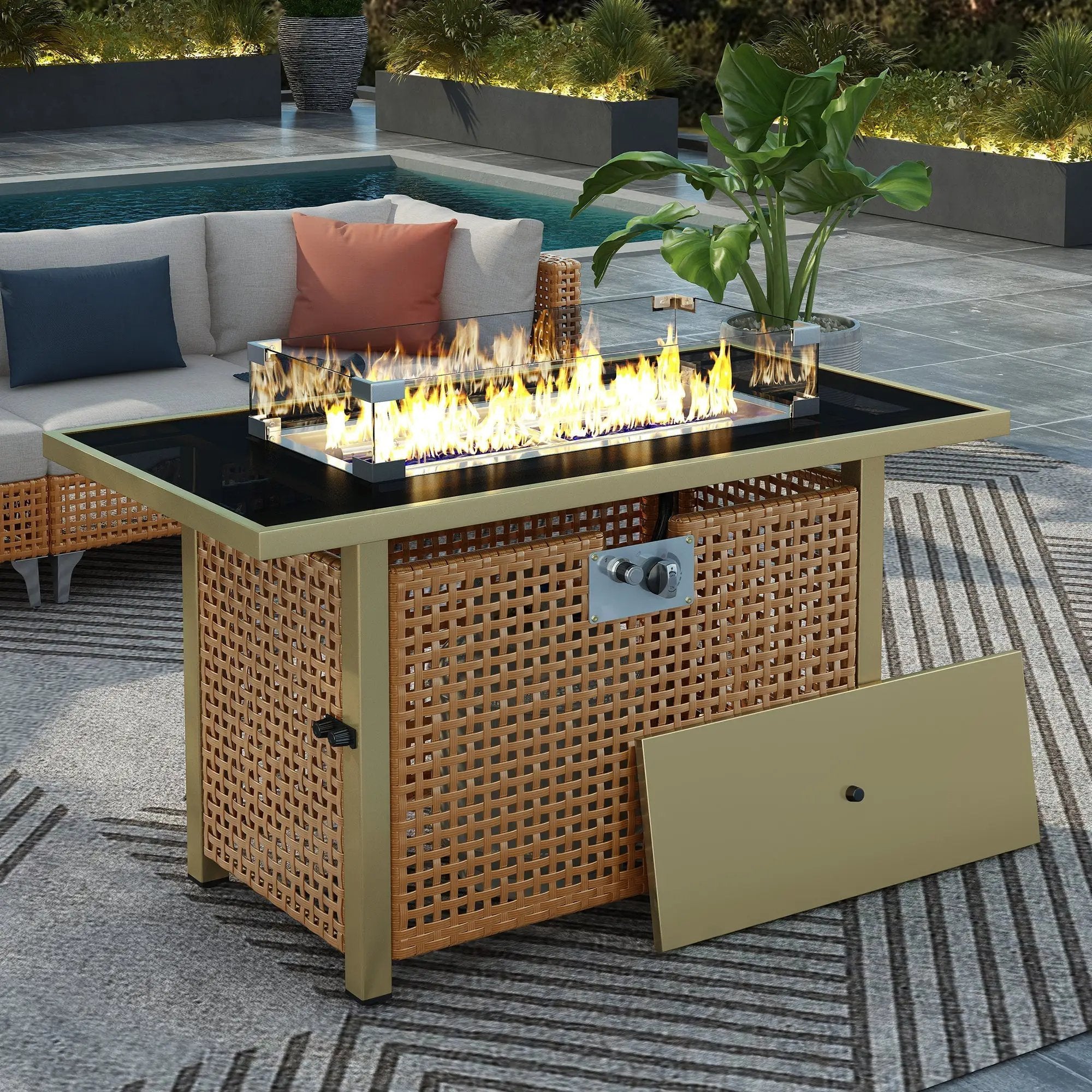 K&K 43' Propane Gas Fire Pit Table by HouseOfZazla