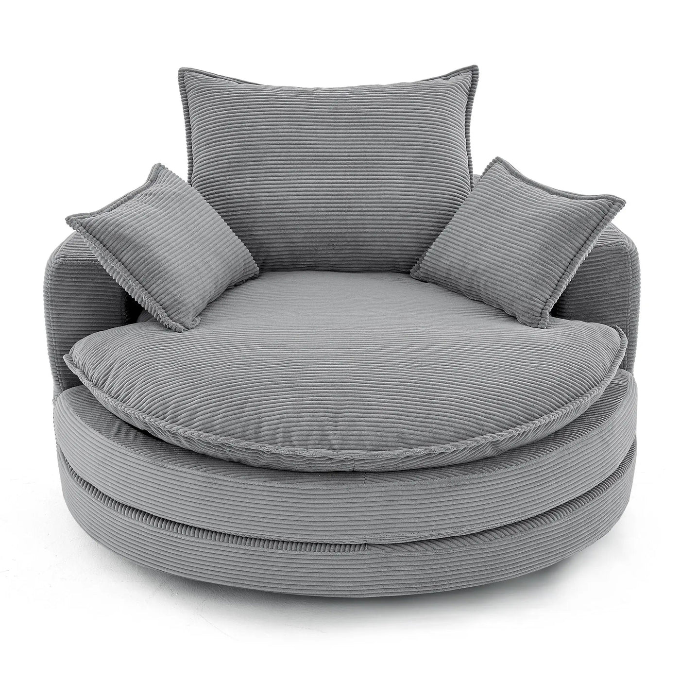 360° Swivel Accent Barrel Chair With Dual Layer Cushion And 3 Removable Pillows by HouseOfZazla