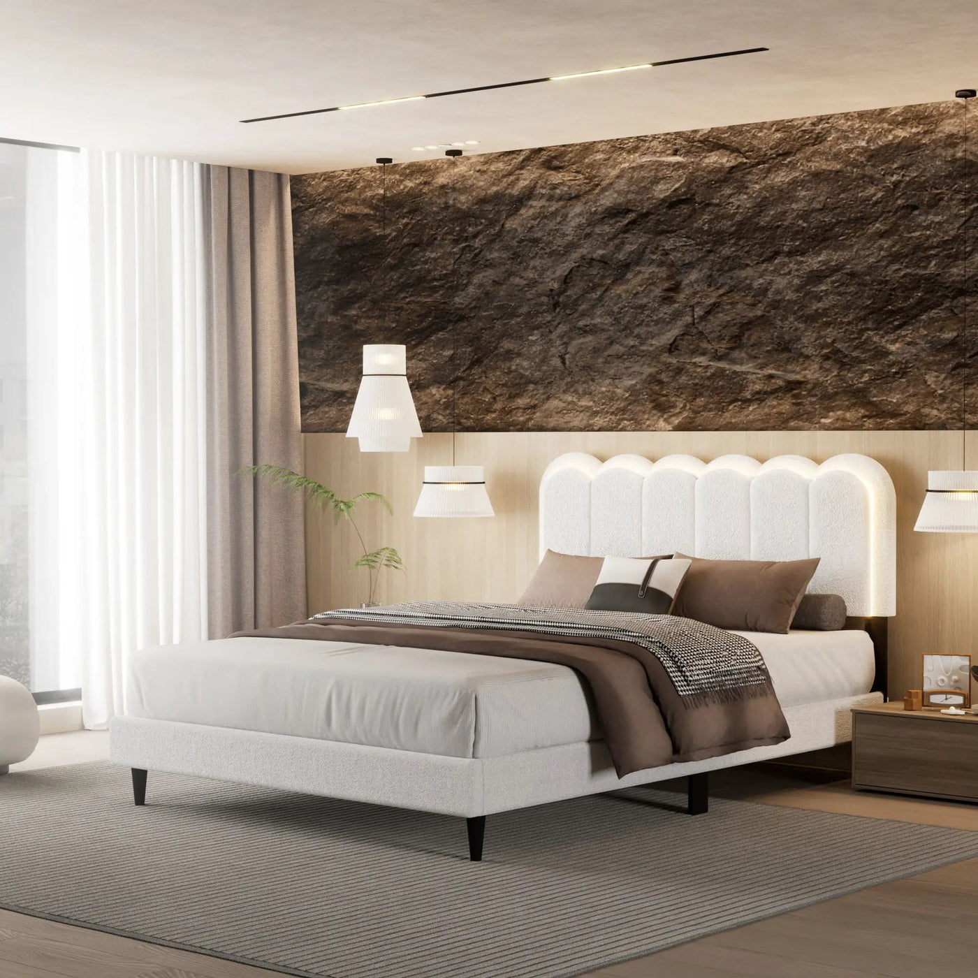 Lambswool Petal Headboard Bed Frame by HouseOfZazla