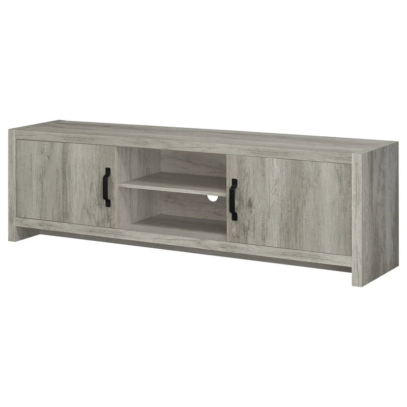 Burke 2-door Engineered Wood 71-inch TV Stand Grey Driftwood by Unique Piece Furniture
