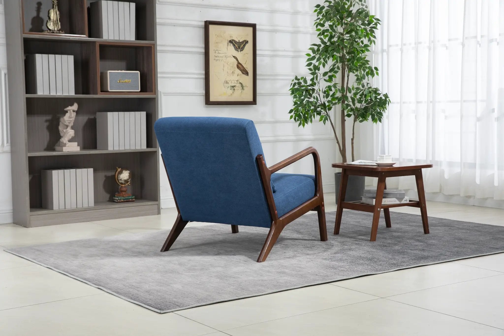 Mid Century Modern Accent Chair with Solid Wood Frame by HouseOfZazla