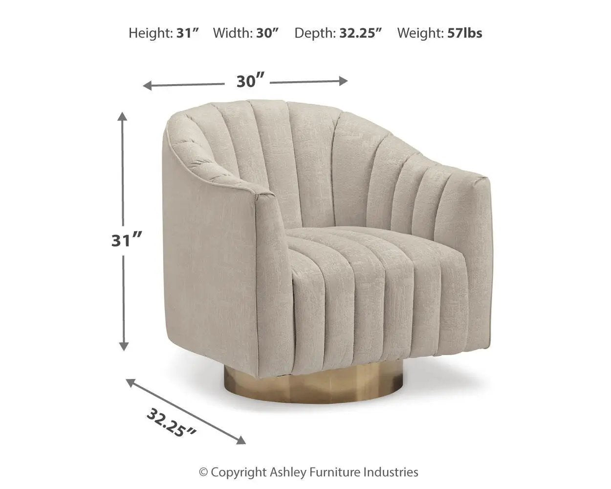 Penzlin - Swivel Accent Chair - Pearl by Unique Piece Furniture