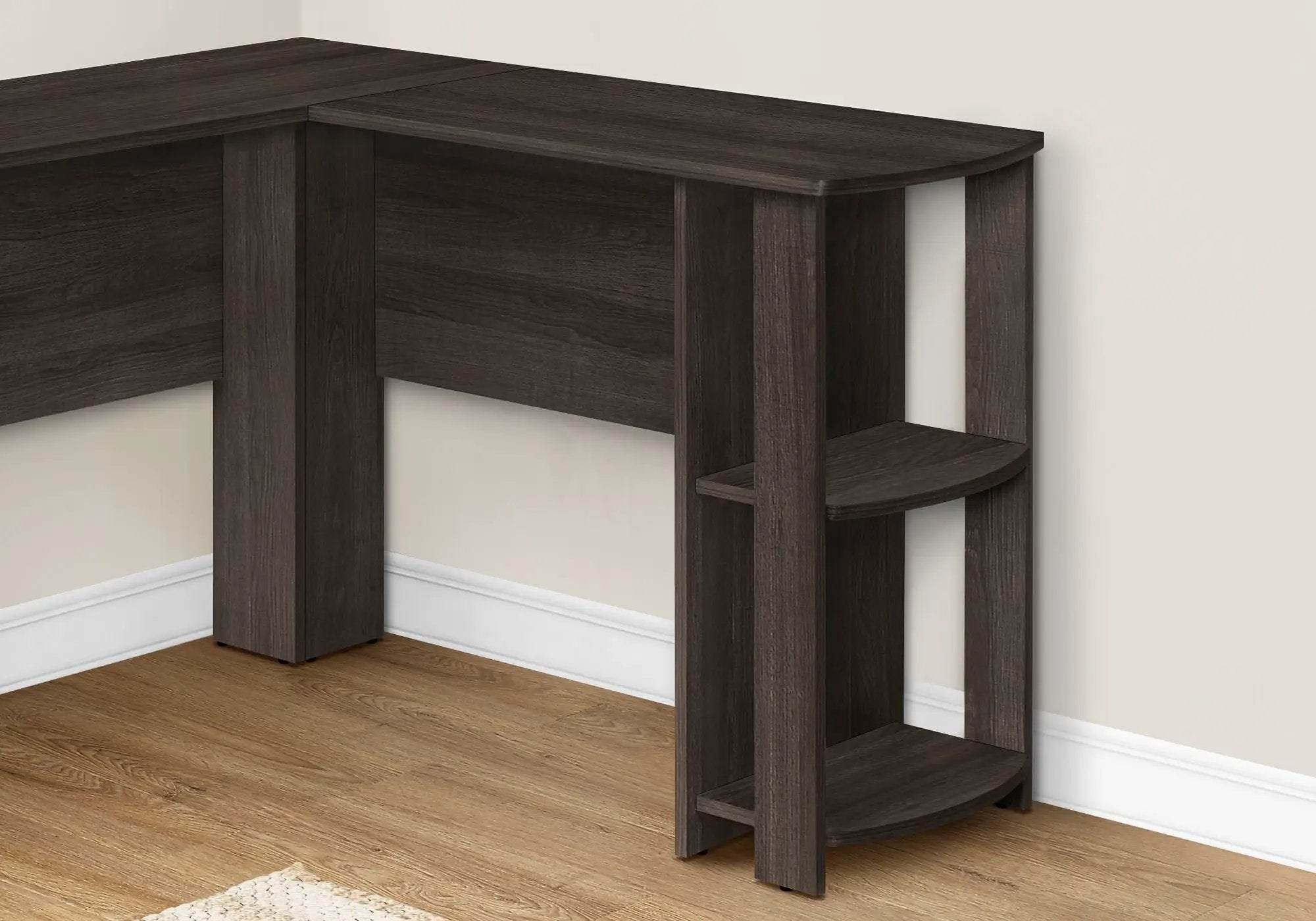 L-Shaped Corner Computer Desk with Storage Shelves by HouseOfZazla