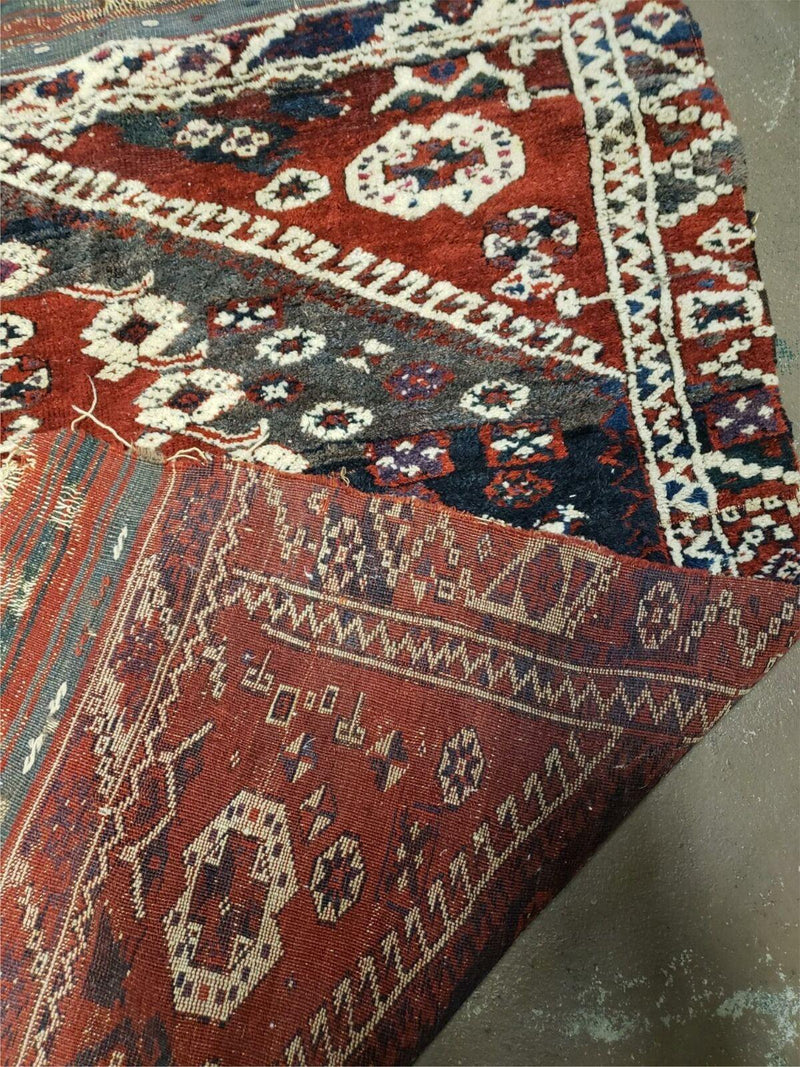 4' X 4' 4" Antique Handmade Turkish Oriental Bergema Wool Veg Dyes Tribal Collectible Rug by Jewel Rugs