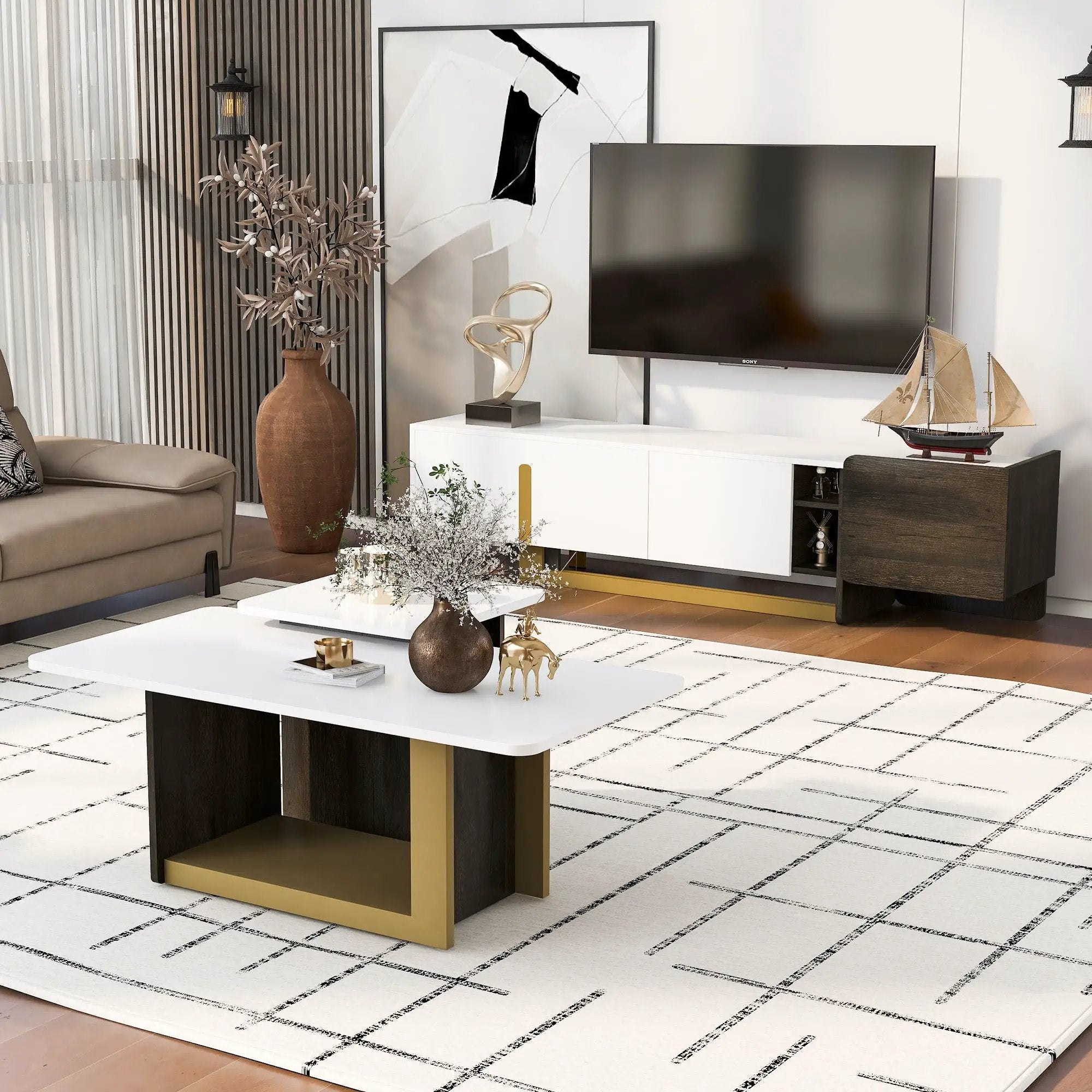 Modern TV Stand And Coffee Table (Set of 2) by Unique Piece Furniture