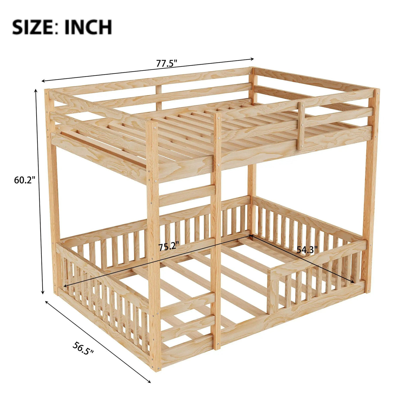 Stylish Bunk Bed With Ladder And Guardrails by HouseOfZazla