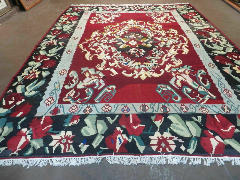 8' X 11' Karabagh Kilim Handmade Flat Weave Wool Rug Vegi Organic Dyes Nice by Jewel Rugs