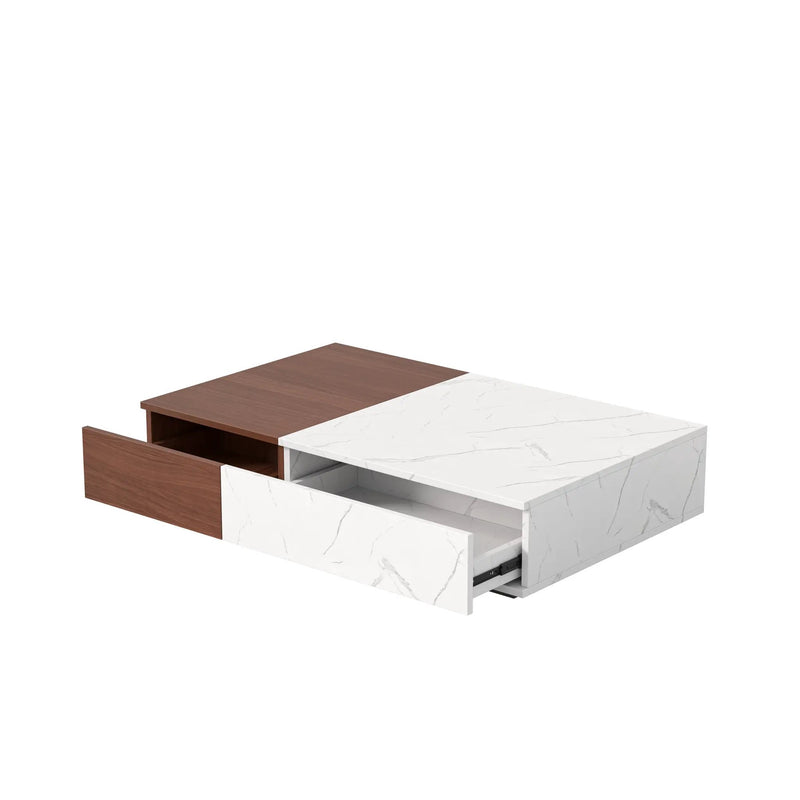 Modern Style Walnut Coffee Table With Two Storage Spaces by BLAKHOM