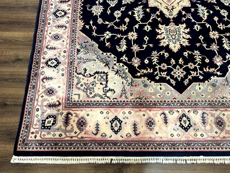 Karastan Rug 8x11 Navy Serapi, Kara Shah Rug, Navy Blue, Vintage Karastan Area Rug Wool Pile Karastan Rug by Jewel Rugs