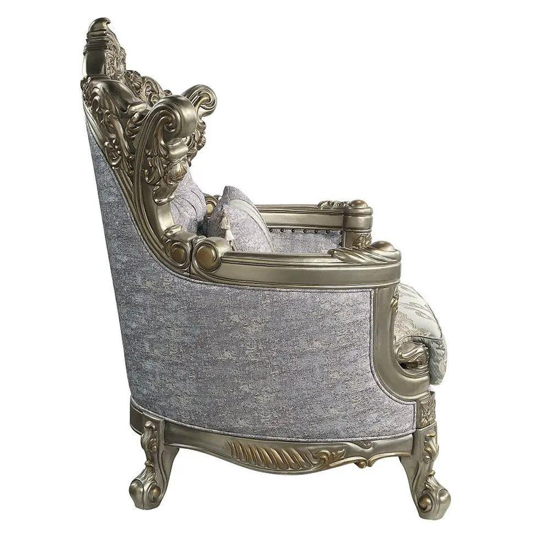Miliani - Chair With Pillow - Fabric & Antique Bronze by Unique Piece Furniture